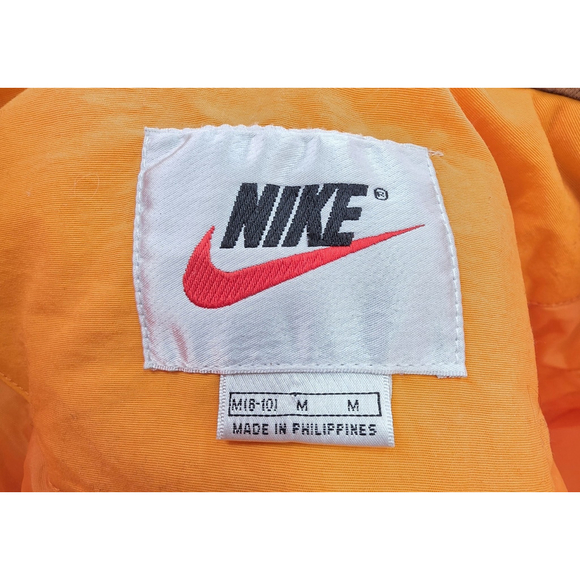 Vintage Techno Moto Nike Hooded Jacket Men’s Medium Orange Puffer Track Zip Y2K - Picture 5 of 12